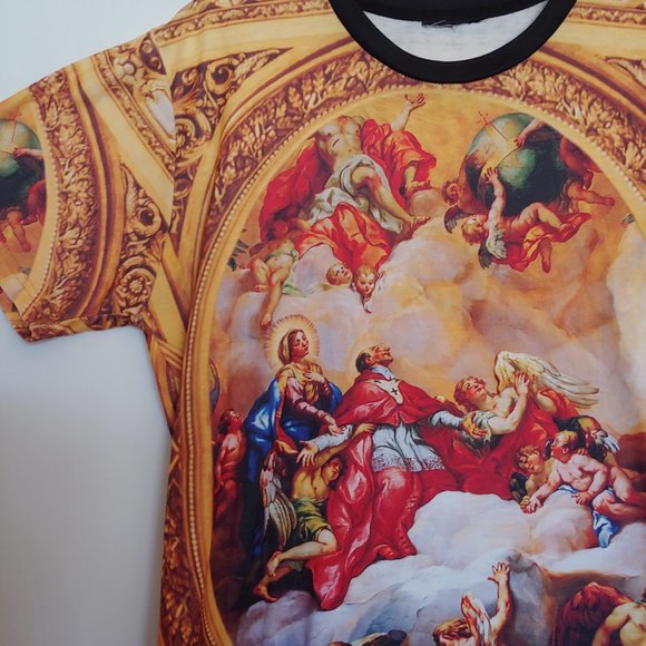 Tshirt with St Charles Borromeo from famous Italian painting made in Portugal - Picture 7 of 11